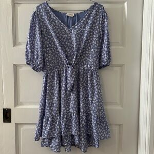 Tie-Front Floral Dress